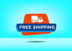 Text with stylist and colorful element related to Free Shipping, promotional tag label design for advertisement vector
