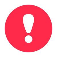 Exclamation icon attention logo warning speech bubble important round mark.. vector