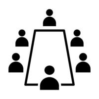 Team business meeting with teamwork and collaboration icon for graphic design, logo, web site, social media, mobile app, ui illustration vector