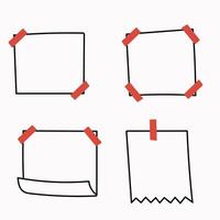 four different types of paper with tape on them vector