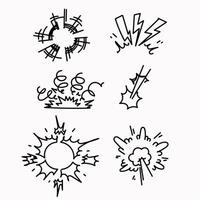 a set of black and white drawings of various types of impact motion vector
