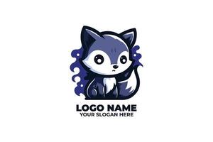 A sleek yet cute fox surrounded by swirling mist, giving it a mystical aura. vector