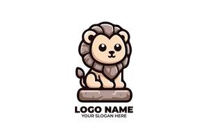 Pebble Roar, A Mini Lion with a Textured, Ancient Look vector