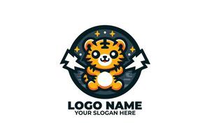 Paw Sprint, A Cute Mini Tiger Dashing Forward with Energy vector