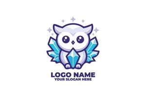 A small, round owl with big eyes and gem like, faceted wings. vector