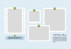 Moodboard Picture grid layout abstract photo frames template vector