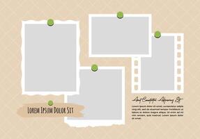Picture page grid layout abstract photo frame vector