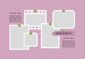 Picture frame Collage photo effect with text template vector