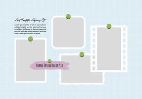 Design template Blank collage frame template for photos and images vector