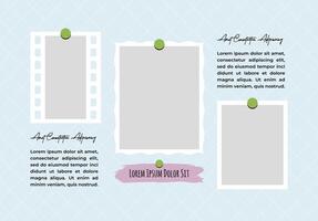 Picture or photo frames set text space vector