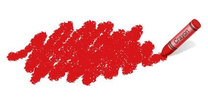 Freehand Red Crayon Drawing Background Isolated On A White Background. vector