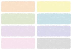 Pastel-Colored Crayon Texture Background Set Isolated On A White Background. vector