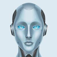 AI humanoid head side view, AI microchip brain, Concept of artificial intelligence, Future cybernetic technology concept vector