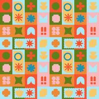 Abstract seamless pattern in Bauhaus style. background vector