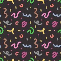 Seamless pattern with simple colored line drawings. Children's background with scribbles. vector