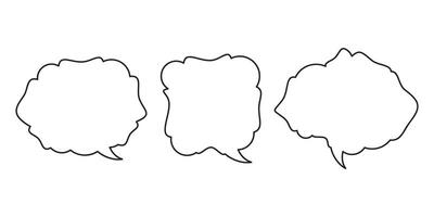 Set of text boxes or speech bubbles. Line icon. vector