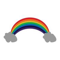 rainbow with clouds vector