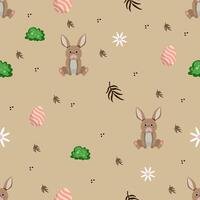 Brown Happy Easter seamless Pattern vector