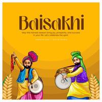 Sikh new year happy baisakhi background vector