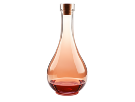 Rose wine in a stylish glass decanter with a cork stopper. Perfect for serving and enhancing the wine's aromas. png