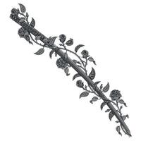 The aged steel of an ancient Japanese katana, nestled amidst a vibrant array of roses, presents a striking juxtaposition of strength and fragility vector