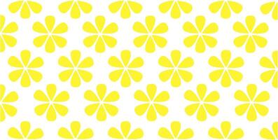 Seamless pattern with yellow abstract flowers on white background. Floral decorative design for textile, wallpaper, wrapping paper. vector