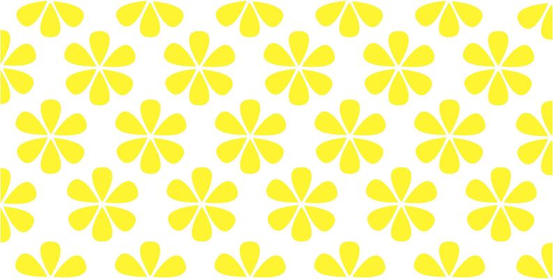 Seamless pattern with yellow abstract flowers on white background. Floral decorative design for textile, wallpaper, wrapping paper.