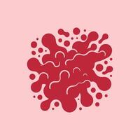 Trendy Red Blob Splash Abstract Art vector