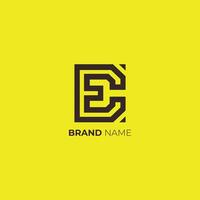 Modern Geometric Logo Design with the initials E and C vector