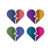 Trendy colorful broken heart icon design vector