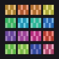 Collection of Colorful Metallic Gradient Blocks vector