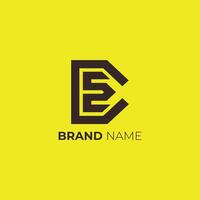 Modern geometric logo design with the letters B and E and the number 2 vector