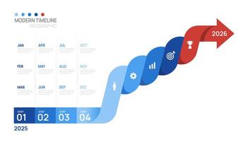 infographic arrow Business step timeline template. element timeline diagram calendar vector