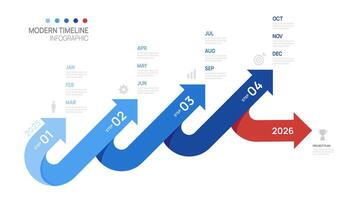 infographic arrow Business step timeline template. element timeline diagram calendar, infographics. vector