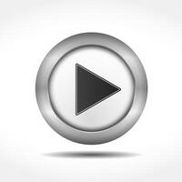 Metallic play button vector