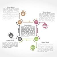 Infographics design template with four elements vector