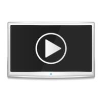 White TV with play button vector