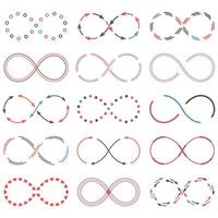 Set of different infinity symbols vector
