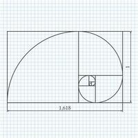 Golden section on squared paper vector
