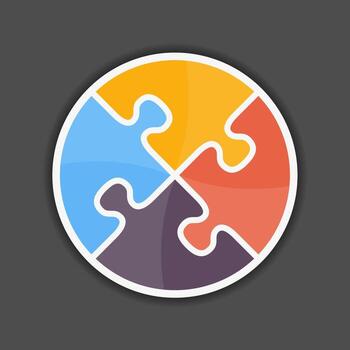 Abstract puzzle circle icon, design element for your logo vector
