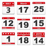 Set of different calendar pages on white background vector