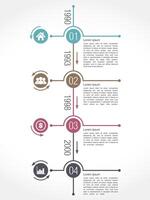 Vertical timeline infographics template vector