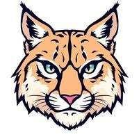 The head of a lynx is shown on a white background vector