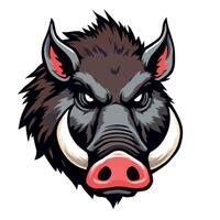 Wild boar head illustration vector