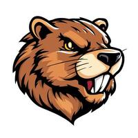 The mascot of a beaver is shown on a white background vector