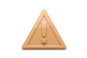 Warm Bronze Triangle Warning Sign with Exclamation Mark on Transparent Background, Ideal for Caution Alerts png