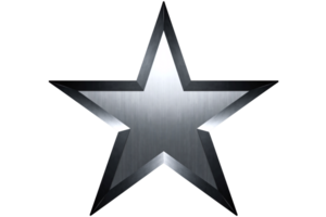 Sleek Silver Star Icon with Bold Outline on Transparent Background, Ideal for Rating and Celestial Themes png