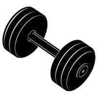 Black dumbbell, isometric view vector