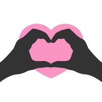 Silhouette of hands making heart. Hands making a heart gesture vector