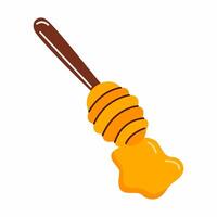 dipper honey on white background. Cartoon style illustration. postcard design element. vector